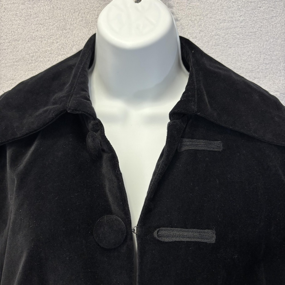 Vintage Newport‎ News Velvet Blazer Jacket Womens 16 Black Steampunk Military XL - Picture 8 of 14